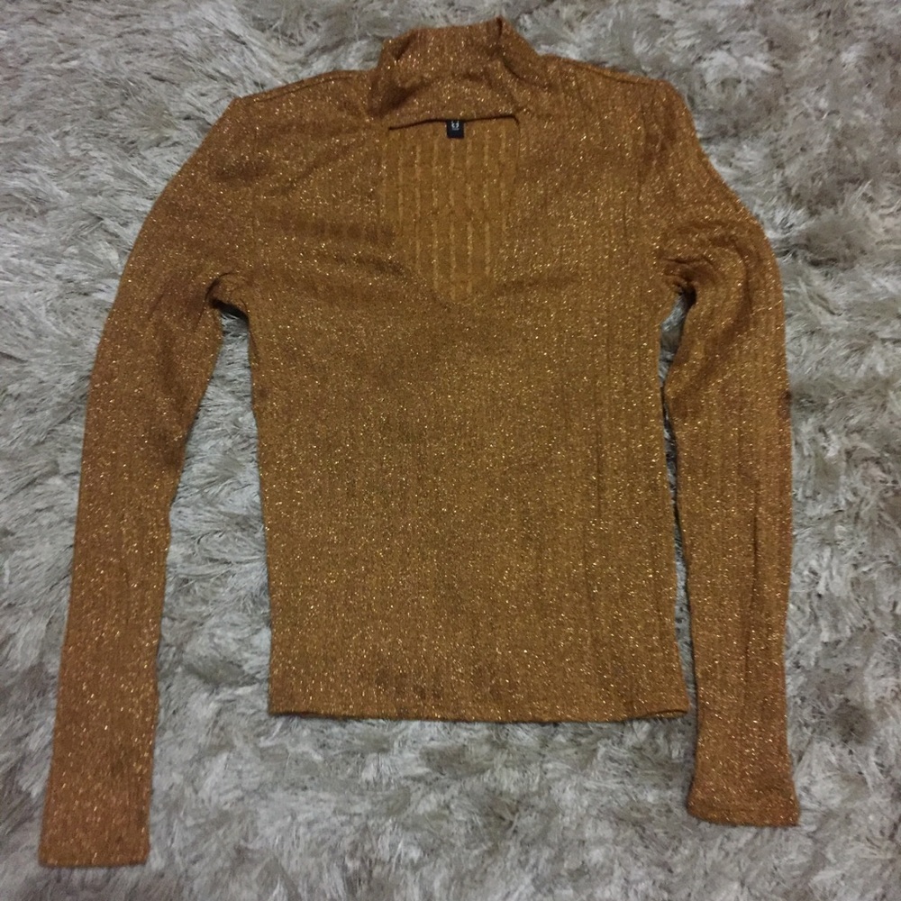 Gold Mock Neck top